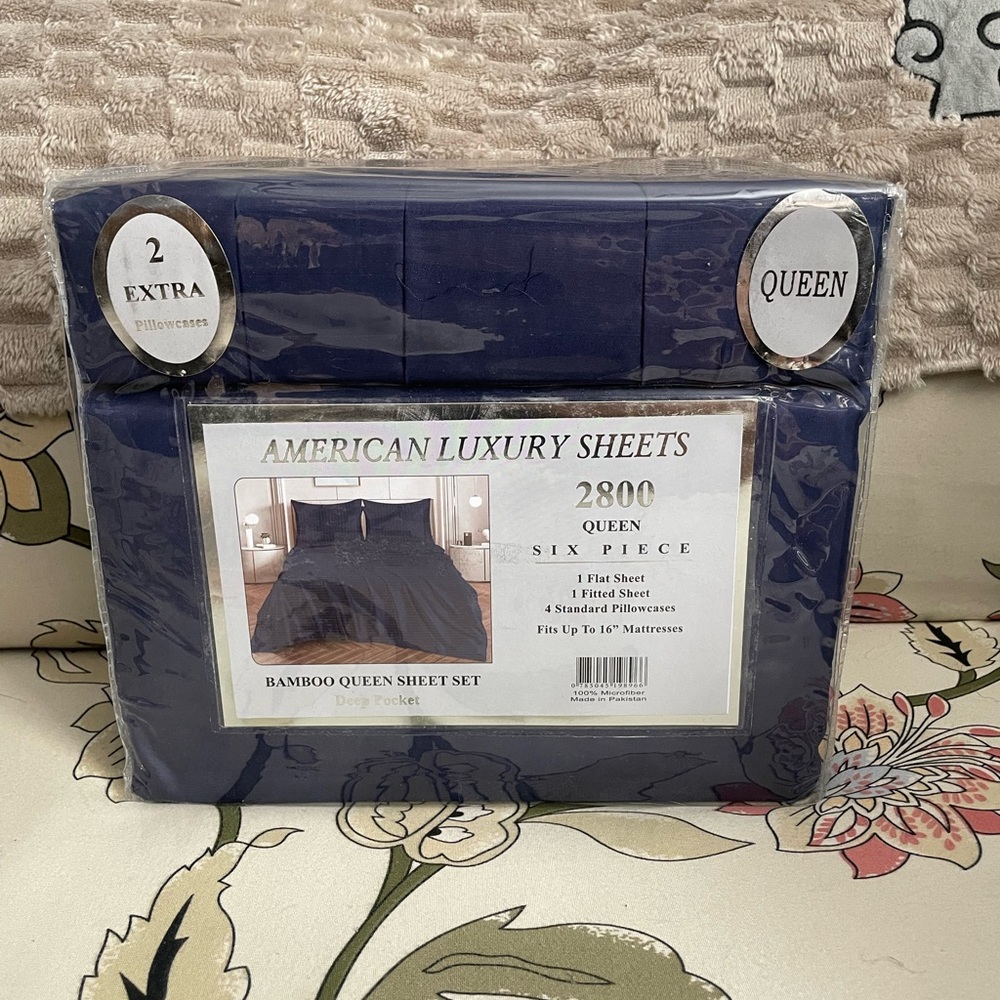 American Luxury Queen Sheet Set in Navy